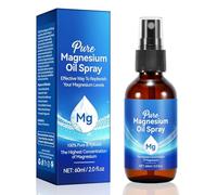 Pure Magnesium Oil Spray, 60ml Natural Topical Magnesium Spray for Feet, 100% Pure and Organic, Easy to Absorb and Use, Promotes Calm Sleep & Relaxation, Safe and Effective