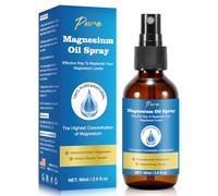 Pure Magnesium Oil Spray for Feet & Body - Easy to Absorb, Magnesium Spray, 2 fl oz (60mL) in Glass Bottle