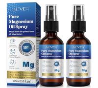 Pure Magnesium Oil Spray, Magnesium Spray High Absorption 100% Pure&Natural Magnesium Oil Body Spray,Non-GMO Magnesium Spray for Feet,Supports Muscle Recovery and Leg Cramps(2 Pack 2 fl oz)