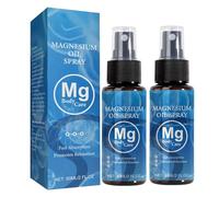 Pure Magnesium Oil Spray,Organic Magnesium Spray for Sleep,Topical Magnesium Mist for Feet and Body,Lightweight Formula Easy Absorb,Suitable for Muscle Cramps &Leg Cramps,60 ml (2)