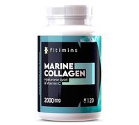 Pure Marine Collagen Supplements for Women & Men 2000mg | Enhanced with Hyaluronic Acid + Vitamin C | Promotes Younger Skin, Hair Growth, Improved Gut Health | 120 Collagen Capsules | Fitimins
