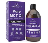 Pure MCT Oil Organic | 100% Coconut Organic MCT Oil C8 C10 Glass Bottle | High Purity Source of Ketone-Boosting C8 & C10 MCTs | Keto Diet, Fasting, Vegan Safe & Gluten Free | 500ml | Ketosource®