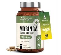 Pure Moringa Capsules | High Strength 10,000mg | 4 Months - 1 Per Day | No Additives | Vegan Superfood Powder Capsules | Pure Moringa Leaf Extract | VitaBright - Made in UK