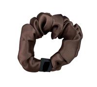 Pure Mulberry Silk Large Scrunchies Elastics Bands Hair Ties Gum Ropes Ponytail Holders Solid Color For Women Girls(Brown)