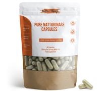 Pure Nattokinase Capsules - Natural Cardiovascular Support - 200mg Pure Nattokinase from Fermented Soybeans - Enhanced with Psyllium Husk for Added