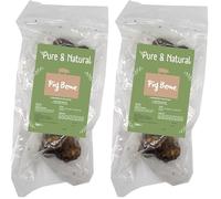 Pure & Natural Marrow Bones - Long Lasting Dog Chews for Aggressive Chewers - Large Natural Bone - Pack of 2