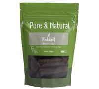 Pure & Natural Rabbit Dog Sausages 250g - 6cm High-Protein Grain-Free Meat Treats for Training & Rewards - Delicious Natural Hypoallergenic Snack - Made in Britain