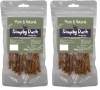 Pure & Natural Simply Duck Meaty Sticks - Natural Duck Chews for Dogs, Grain-Free, Low Fat, Healthy Dog Treats - 100g Bag (Pack of 2)