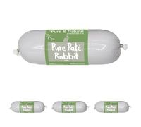 Pure & Natural Wet Dog Food Pate Chub Roll, 97% Rabbit 400g - High Meat Content, Moist, Grain Free Dog Food for All Breeds (Pack of 4)