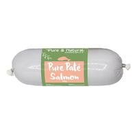 Pure & Natural Wet Dog Food Pate Chub Roll, 97% Salmon 400g - High Meat Content, Moist, Grain Free Dog Food for All Breeds