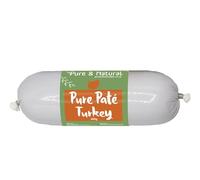 Pure & Natural Wet Dog Food Pate Chub Roll, 97% Turkey 400g - High Meat Content, Moist, Grain Free Dog Food for All Breeds