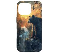 Pure Nature Scene and Black Bear Case for iPhone 16 Pro