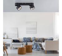 PURE Nola LED ceiling light 2-bulb black
