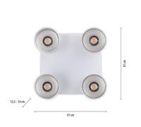 PURE Nola LED ceiling light 4-bulb, white