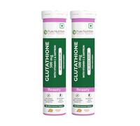 Pure Nutrition L-Glutathione 500mg, 30 Effervescent Tablets (15x2), with Vitamin C & Saffron, Orange Flavour, Supports Skin, Immunity & Daily Wellness