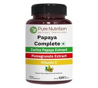 Pure Nutrition Papaya Complete | 120 Caps | Carica Papaya Leaf Extract with Iron, VIT C, VIT A & Folic Acid | Supports Platelet Immunity & Digestion Non-GMO | Gluten-Free