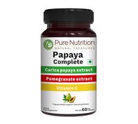 Pure Nutrition Papaya Complete | 60 Caps | Carica Papaya Leaf Extract with Iron VIT C, VIT A & Folic Acid | Supports Platelet Immunity & Digestion Non-GMO | Gluten-Free