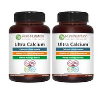 Pure Nutrition Ultra Calcium 1000mg with VIT D3 + K | 180 Tabs (90 X Pack of 2) | Highly absorbable Supplement with Calcium Citrate Malate, VIT D3, K, Moringa Oleifera, Magnesium and Zinc.