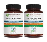 Pure Nutrition Ultra Calcium 1000mg with VIT D3 + K | 240 Tabs (120 X Pack of 2) | Highly absorbable Supplement with Calcium Citrate Malate, VIT D3, K, Moringa Oleifera, Magnesium and Zinc.