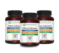 Pure Nutrition Ultra Calcium 1000mg with VIT D3 + K | 270 Tabs (90 X Pack of 3) | Highly absorbable Supplement with Calcium Citrate Malate, VIT D3, K, Moringa Oleifera, Magnesium and Zinc.