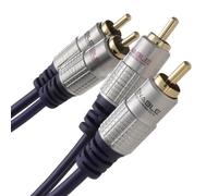 Pure OFC HQ 2 x RCA Phono Plugs to Plugs Stereo Audio Cable Gold 20m