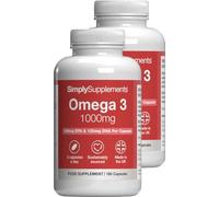 Pure Omega 3 1000mg Capsules | Supports Heart, Brain & Eye Health | Rich in Omega 3 Fatty Acids | 540mg of EPA and 360mg of DHA per Serving | 360 Capsules = 4 Months’ Supply | Made in The UK