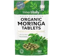 Pure Organic Moringa Tablets 180/2-Month Supply, Zero Additives