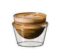 Pure Over Espresso Drinks Coffee Cups | Latte, Cappuccino, Cortado, Flat White | Non-Toxic | Borosilicate Double-Walled Glass | 5 Oz, 6.5 Oz, 8.5 Oz, & 10 Oz (Latte (8.5 ounces))