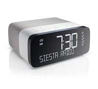 Pure P147504 Siesta Rise DAB+/DAB/FM Digital Radio Alarm Clock, with USB Phone Charging, CrystalVue Auto-Dim Display, 3 Radio or Tone Alarms and 20 Station Pre-Sets, Black and White
