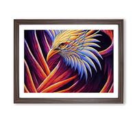 Pure Phoenix Bird Framed Print | A4 Walnut Framed Wall Art | Ready to Hang | Modern Nature Picture | Living Room Bedroom Lounge Office
