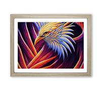 Pure Phoenix Bird H1022 Framed Print for Living Room Bedroom Home Office Décor, Wall Art Picture Ready to Hang, Oak A3 Frame (46 x 34 cm)
