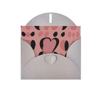 Pure pink base color black heart Gray Patterns greeting card 6x4 inches with envelope, covering birthdays, weddings and other occasions
