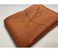 Pure Plain Linen Fabric Material Lightweight Linens for Home Decor, Bedding, Clothes, Curtains - 140cm Wide (Sold by The Metre) (Burnt Orange)