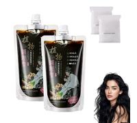 Pure Plant-Based Single-Step Hair Dye, Gentle Plant-Based Quick-Use Hair Dye, Natural Plant Hairs-Dyeing with Hairs Dyeing Tools, Cover Grayhair for Men & Women (2PCS)