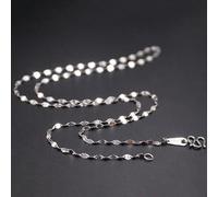 Pure Platinum 950 Necklace 2.3mm Tiles Pt950 Women's Chain/ 17inchL 2.85-2.95g