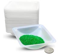Pure Ponta Weigh Boats Medium | 125 Pack 100ml Weighing Dishes - Measure Powders & Liquids with Easy Pour Design | (3.5 x 3.5 x 1 in) Disposable Square Polystyrene Lab Dish Scale Tray