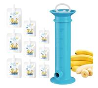 PURE POUCH Filler - Reusable Baby Tool, Fruit Squeeze Maker | Portable Baby Food Filler with 15 Refillable Pouches, -Free Leak Proof Design for Home Feeding, Prep Healthy Snacks for Kids