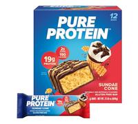 Pure Protein Bars, High Protein, Nutritious Snacks to Support Energy, Low Sugar, Gluten Free, Sundae Cone, 1.76oz, 12 Count (Packaging May Vary)