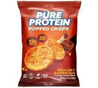 Pure Protein Popped Crisps Gluten Free High Protein Healthy Snacks, Low Sugar Air-Popped Soy Crisps, Guilt-Free Non-GMO Nutrition for Everyday Snacking - Hickory Barbecue - 12 Pack (36 g Each)