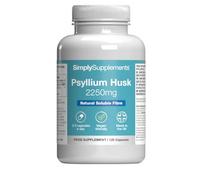 Pure Psyllium Husk 2250mg Capsules | Supports Digestive Health & Fibre Intake | 120 Capsules = 40 Days Supply | Manufactured in The UK in Accordance with GMP Standards