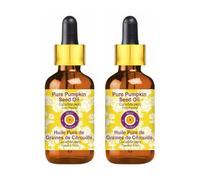 Pure Pumpkin Seed Oil (Cucurbita pepo) with Glass Dropper | Cold Pressed | Natural | Undiluted | For Diluting Essential Oils | For Hair, Skin & Massage | Men & Women | 100ml X 2
