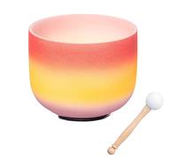 Pure Quartz Crystal Bowl, 432Hz/440Hz Multicolor Frosted Quartz Crystal Singing Bowls 8/10/12 inch(C Root,440hz12’’)