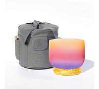 Pure Quartz Crystal Bowl, Crystal Singing Bowl 7 Notes 432Hz 440Hz Rainbow 8-12 inch With Case And Cushion(E Solar,440hz8’’)