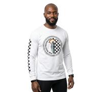 Pure Racer Circle Checkers Long Sleeve T-shirt White L Men