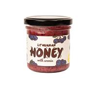 Pure Raw Honey with Aronia Organic Wildflower 100% Natural, 170 g Unfiltered Unheated from Non-Sugar fed Bees with high Concentration of Protein Minerals and Natural acids