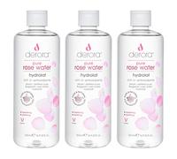 Pure Rose Water by Derora - 100% Pure & Natural Hydrolat Spray | Skincare for Soothing & Hydrating The Skin, Face & Hair | Vegan & Cruelty Free (500ml (Pack of 3))