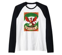 Pure Rugby Spirit Red Dragon Motif Raglan Baseball Tee