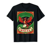 Pure Rugby Spirit Red Dragon Motif T-Shirt