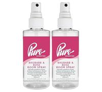Pure Scented 200ml Room & Fabric Sprays 2 x 100ml Suitable For Home, Car, Caravan, Work, Gym Bags, Odour Eliminators (2 x 100ml, Rhubarb & Rose)