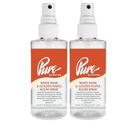 "Pure Scented 200ml Room & Fabric Sprays 2 x 100ml Suitable For Home, Car, Caravan, Work, Gym Bags, Odour Eliminators (2 x 100ml, White Musk & Golden Maple)"
